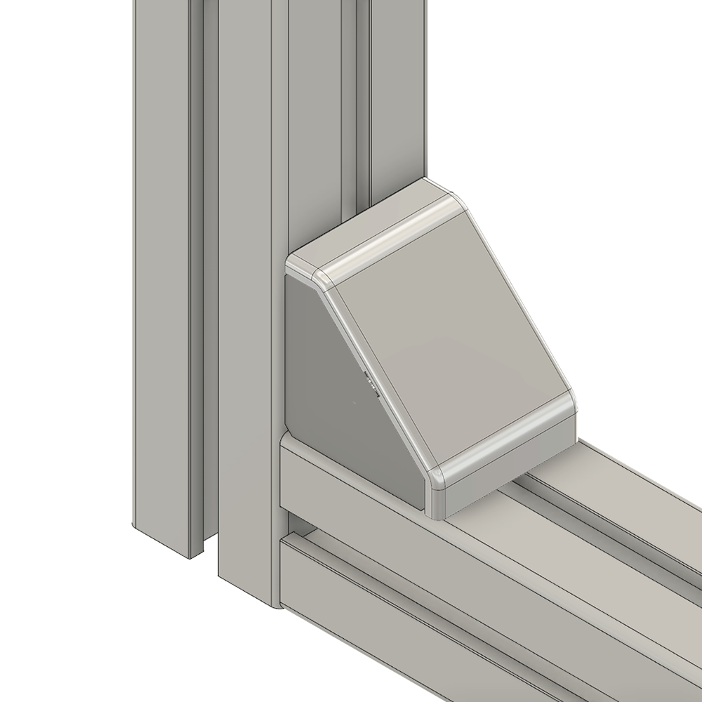 40-210-1 MODULAR SOLUTIONS ALUMINUM GUSSET<br>45MM X 45MM GRAY PLASTIC CAP COVER FOR 40-110-1, FOR A FINISHED APPEARANCE